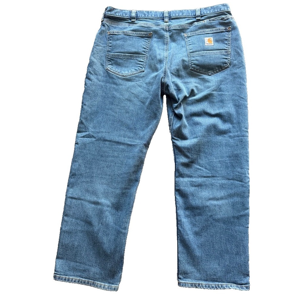Mens 40 x 30 CARHARTT Denim Relaxed Fit Light Wash 5 Pocket Blue Jeans Everyday‎ - Picture 2 of 5